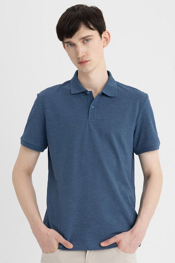 Regular Fit Kısa Kollu Basic Düz Polo Tişört T0126az24sm - 1