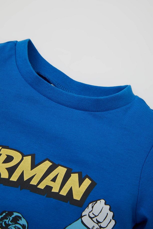 Erkek Bebek Pijama Takımı Superman Penye Kısa Kollu Üst Şort C5204a5 - 3