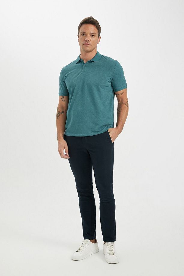Regular Fit Kısa Kollu Basic Düz Polo Tişört T0126az24sm - 2