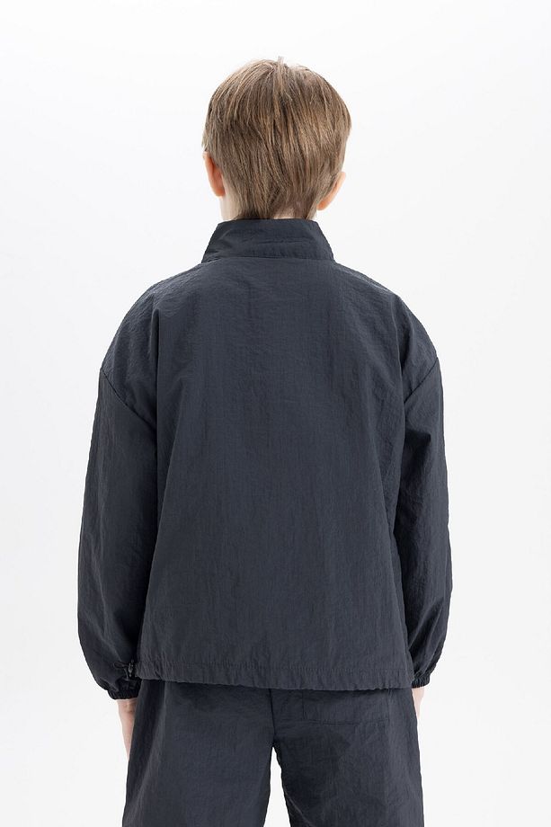 Erkek Çocuk Oversize Geniş Kalıp Fermuarlı Yaka Paraşüt Uzun Kollu Gömlek D0331a824au - 6