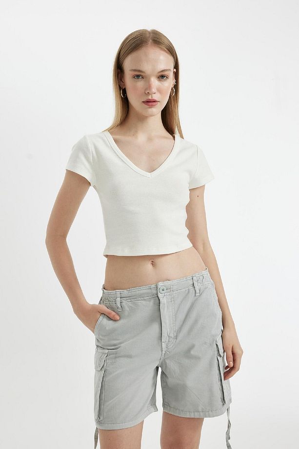 Coool Regular Fit Normal Bel Kısa Paça Gabardin Şort D1006AX24SM - 5