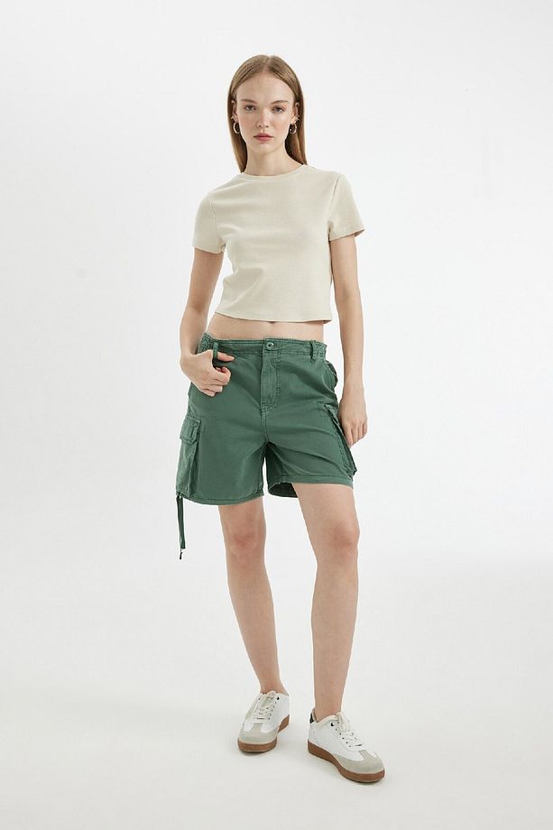 Coool Regular Fit Normal Bel Kısa Paça Gabardin Şort D1006AX24SM - 2