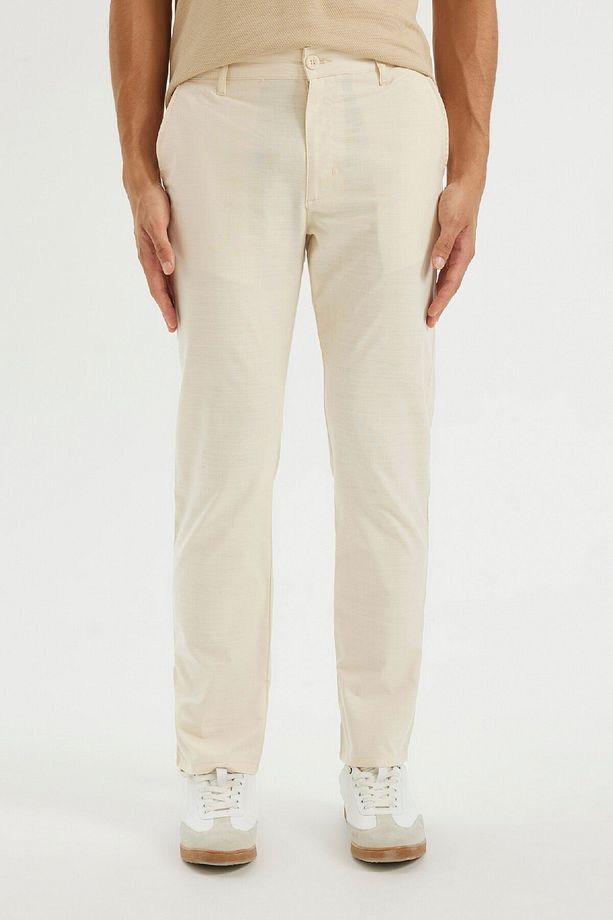 %100 Pamuk Regular Fit Normal Kesim Yazlık Düz Paça Chino Kanvas Pantolon D1526ax24sm - 3