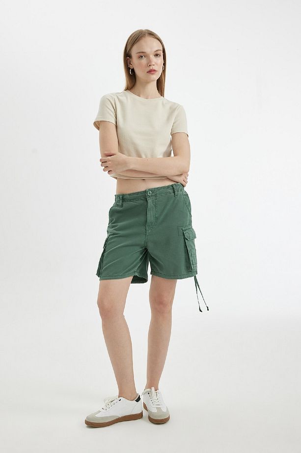 Coool Regular Fit Normal Bel Kısa Paça Gabardin Şort D1006AX24SM - 4
