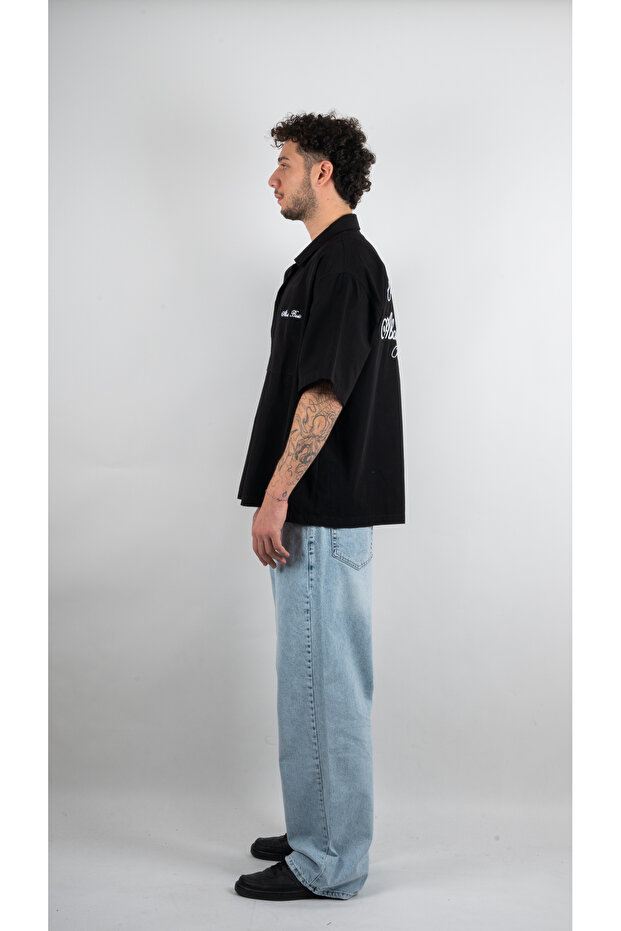 ABOUT BASİC Siyah Oversize Gömlek - 6