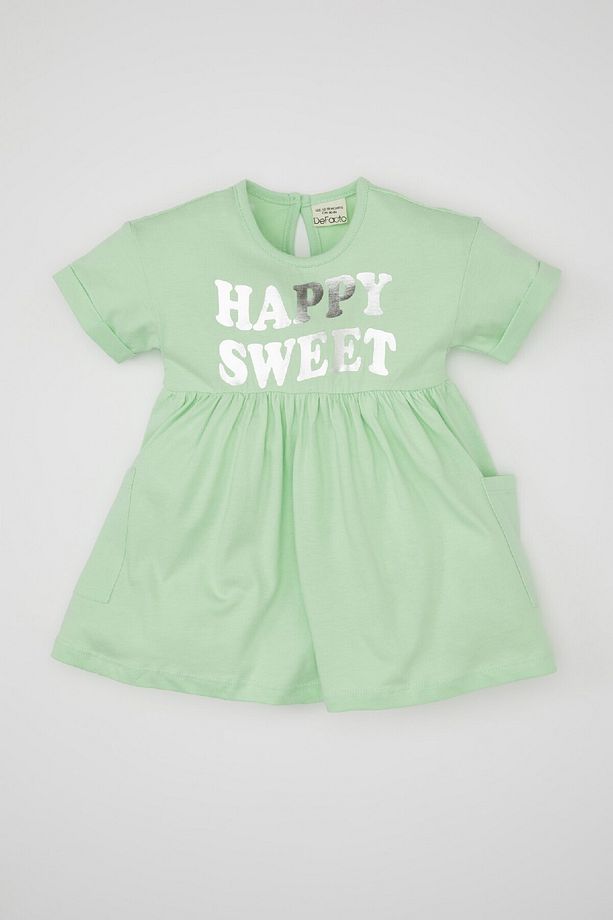 Kız Bebek Baskılı Kısa Kollu Elbise D0487A524HS - 1