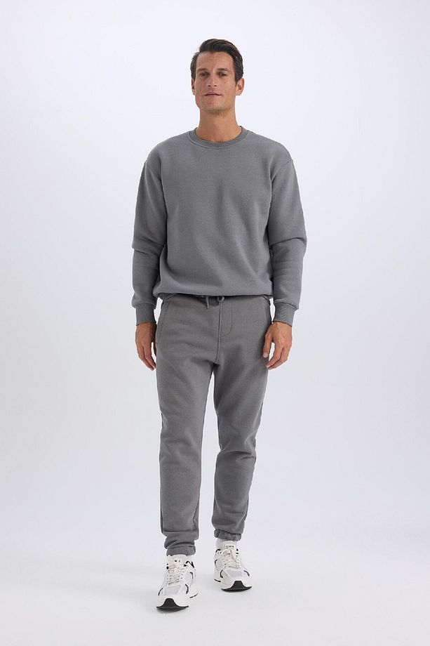 Jogger Eşofman Altı Standart Fit Basic Düz Beli Bağcıklı Lastikli Paça Cepli A6468AX24AU - 5