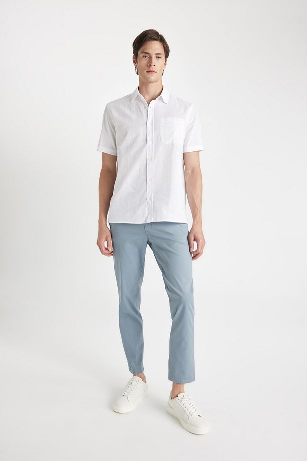 Regular Fit Normal Kesim Yazlık Twill Chino Kanvas Pantolon Cepli Düz Paça D1779ax24sp - 1