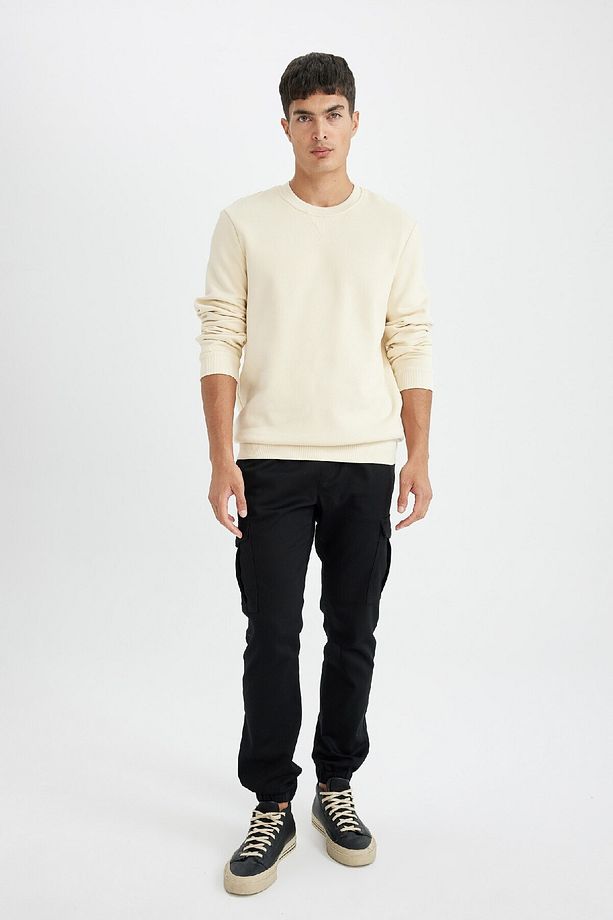 Regular Fit Bisiklet Yaka Kalın Basic Düz Sweatshirt T3777az24au - 2
