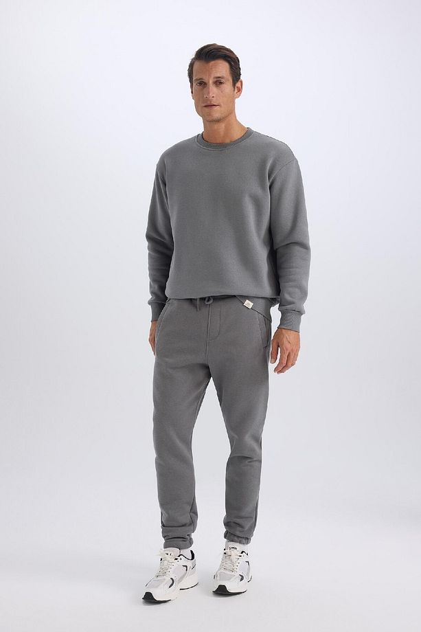 Jogger Eşofman Altı Standart Fit Basic Düz Beli Bağcıklı Lastikli Paça Cepli A6468AX24AU - 4