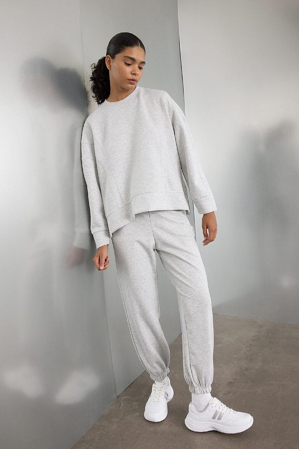 Fit Oversize Geniş Kalıp Sporcu Eşofman Altı Çift Cepli Jogger Paça Standart Boy Skuba Dalgıç - 1