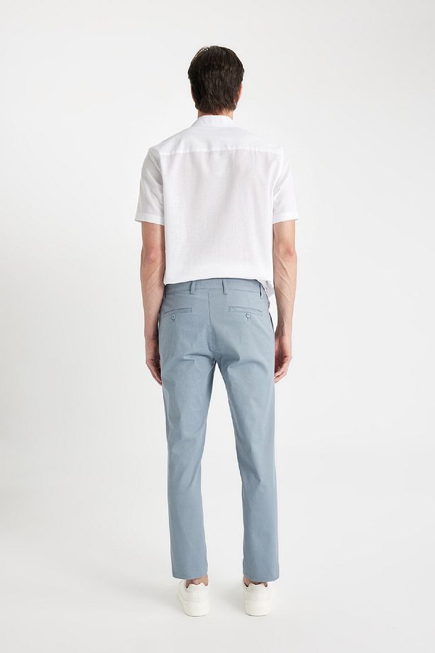 Regular Fit Normal Kesim Yazlık Twill Chino Kanvas Pantolon Cepli Düz Paça D1779ax24sp - 6
