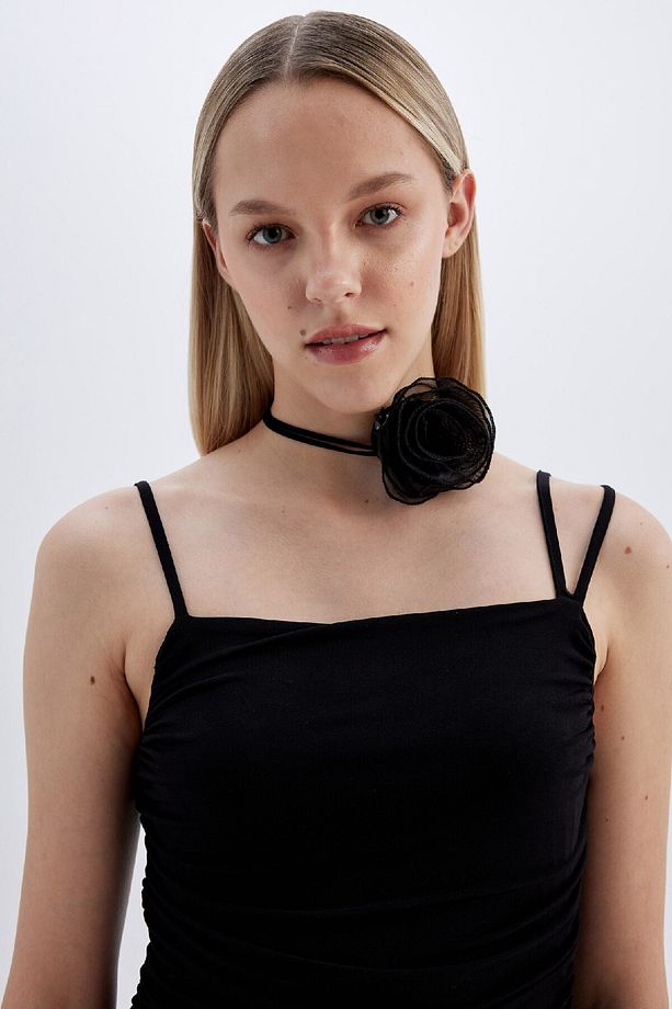 Bodycon Askılı Midi Elbise C8948AX24SM - 5