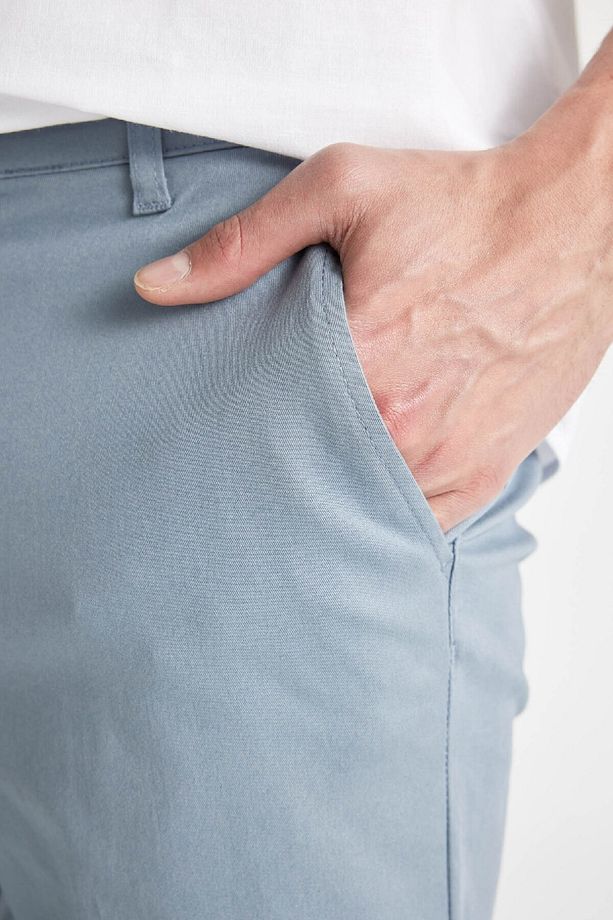 Regular Fit Normal Kesim Yazlık Twill Chino Kanvas Pantolon Cepli Düz Paça D1779ax24sp - 5