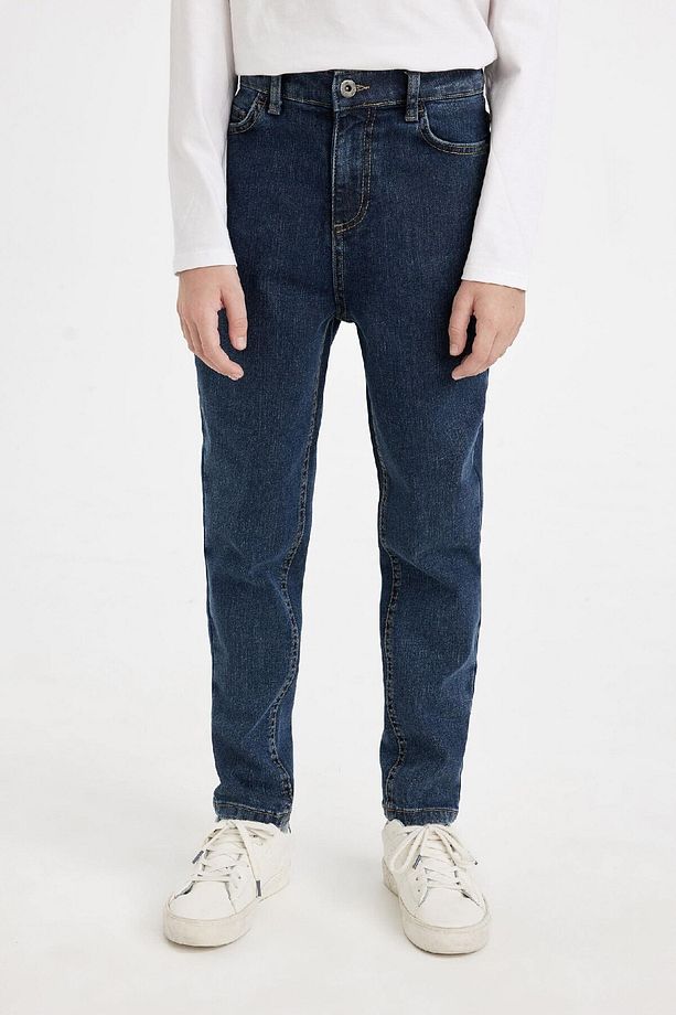 Erkek Çocuk Carrot Fit Düz Paça Cepli Jean Pantolon C5719a824wn - 7