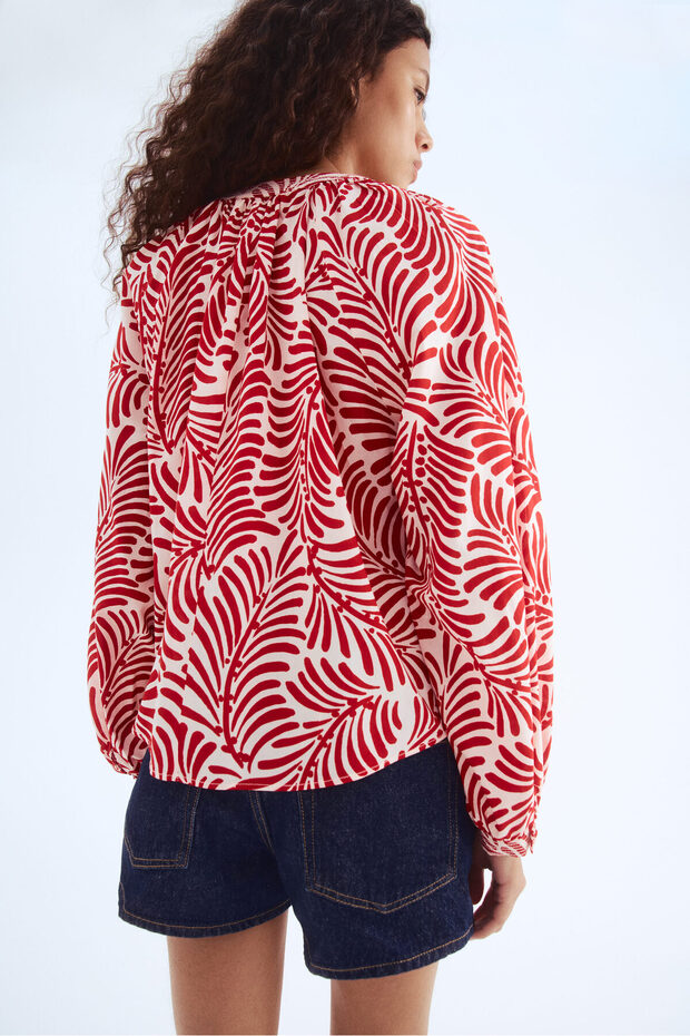 Bant Yakalı Bluz - 4