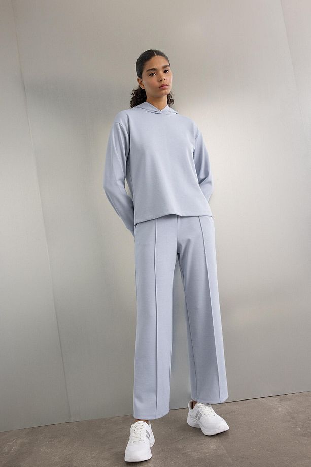 Fit Sporcu Jogger Eşofman Altı Basic Düz Standart Fit Geniş Paça Skuba Dalgıç Kumaş A5628ax24 - 4