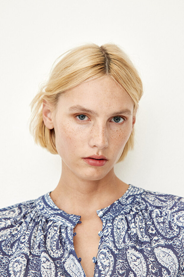 Bant Yakalı Bluz - 2