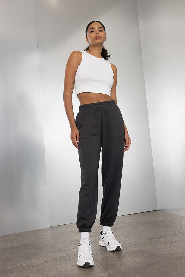 Fit Oversize Geniş Kalıp Sporcu Eşofman Altı Çift Cepli Jogger Paça Standart Boy Skuba Dalgıç - 3