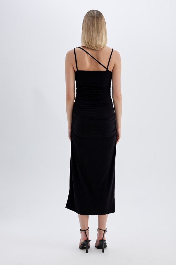 Bodycon Askılı Midi Elbise C8948AX24SM - 7