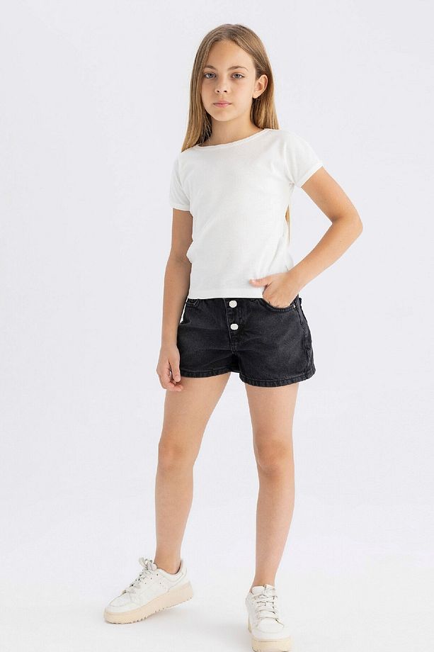 Kız Çocuk Mom Fit Jean Şort D1712A824SM - 1