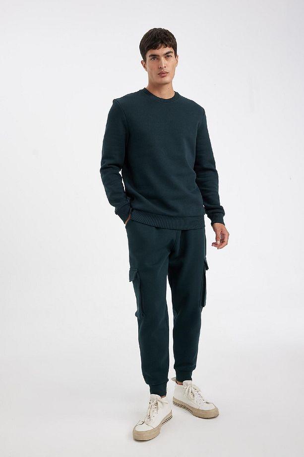 Regular Fit Jogger Eşofman Altı Kargo Cepli Basic Düz Beli Bağcıklı Lastikli Paça Y5533az24au - 5