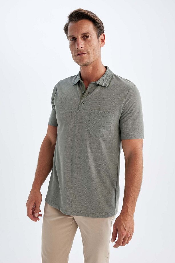 Regular Fit Basic Düz Kısa Kollu Pike Polo Tişört X7133az24sm - 5