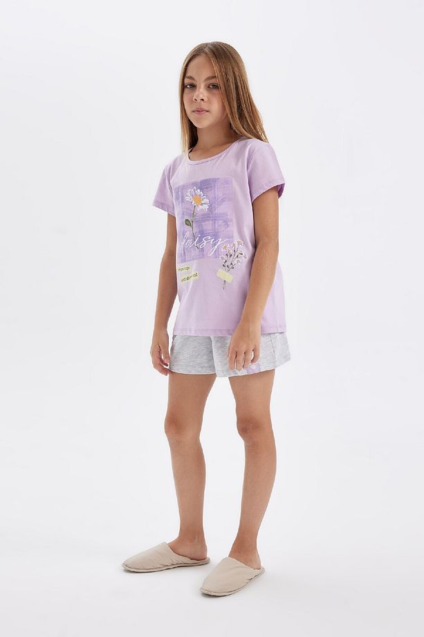 Kız Çocuk Pijama Takımı Baskılı Kısa Kollu Üst Şort D2067a824sm - 3