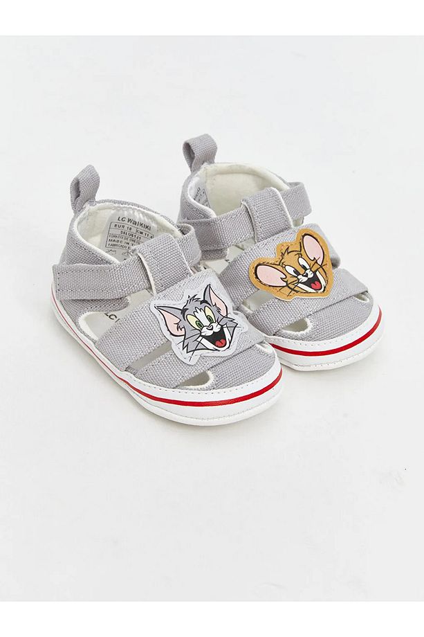 Gri Tom ve Jerry Baskılı Yürüme Öncesi Ayakkabı - 1