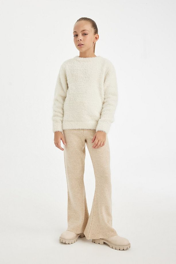 Kız Çocuk Flare Fit Ispanyol Paça Basic Düz Triko Pantolon A6029a824wn - 1