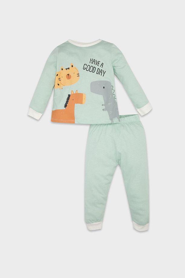 Erkek Bebek 4lü Pijama Takımı Dinazor Baskılı Penye Uzun Kollu Üst Uzun Alt D3529a524wn - 5