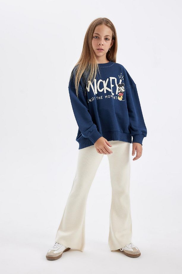 Kız Çocuk Flare Fit Ispanyol Paça Basic Düz Triko Pantolon A6029a824wn - 5