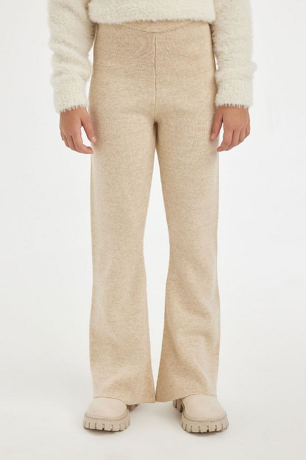 Kız Çocuk Flare Fit Ispanyol Paça Basic Düz Triko Pantolon A6029a824wn - 5