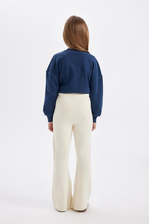 Kız Çocuk Flare Fit Ispanyol Paça Basic Düz Triko Pantolon A6029a824wn - 8