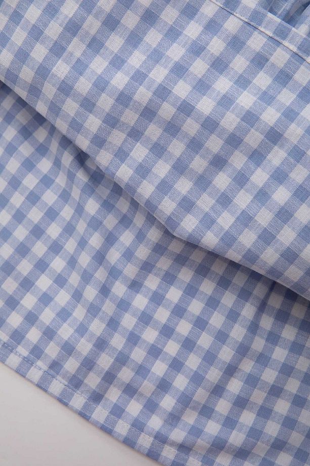 Kız Bebek Kareli Kısa Kollu Poplin Elbise D3466A524HS - 3