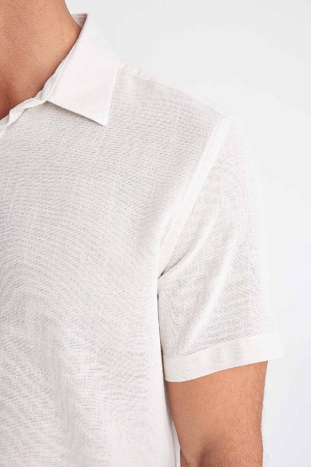 Regular Fit Yazlık Polo Yaka Pamuklu Basic Düz Kısa Kollu Gömlek D2924ax24sm - 5