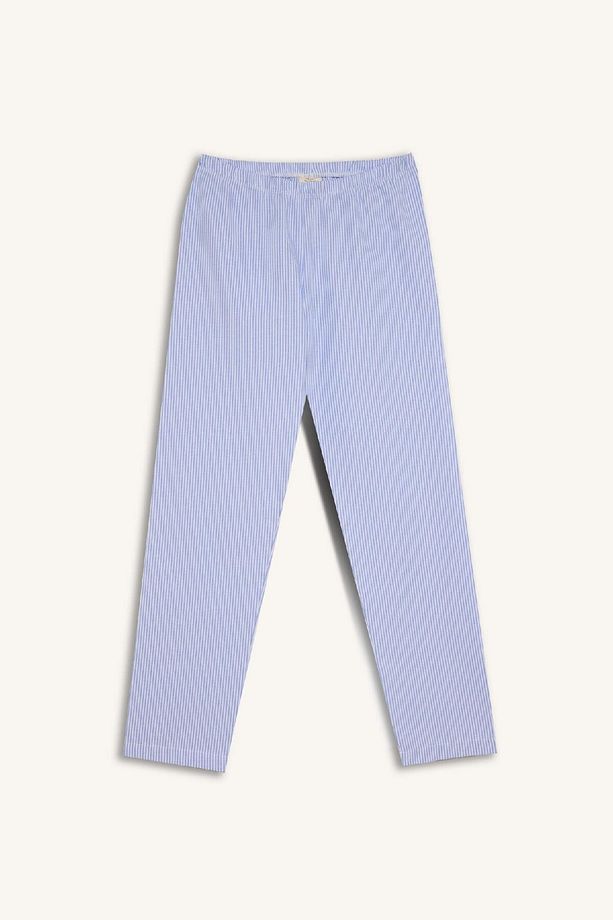 Erkek Çocuk Pijama Takımı Dokuma Bisiklet Yaka Uzun Kollu Üst Çizgili Alt D2894a824wn - 8