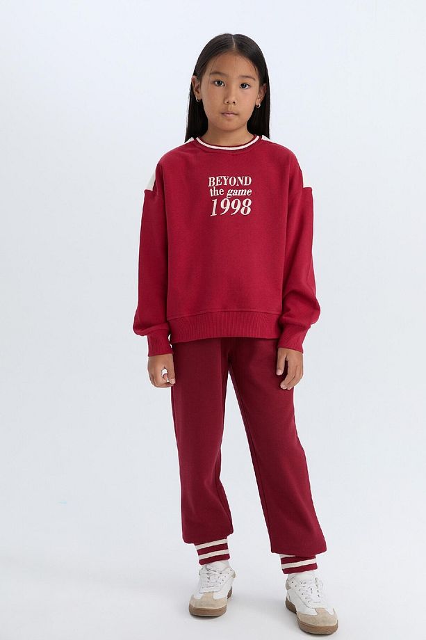 Kız Çocuk Beli Paçası Lastikli Baskılı Jogger Eşofman Altı D3204a824wn - 4