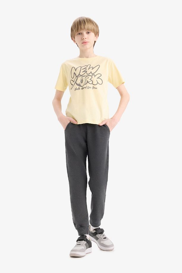 Erkek Çocuk Antrasit Beli Paçası Lastikli Cepli Basic Düz Jogger Eşofman Altı B7971a824wn - 3