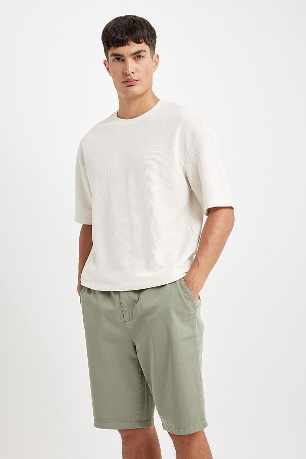 Regular Fit Gabardin Bermuda Şort D2899ax24hs - 4