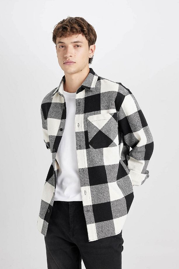 Regular Fit Kareli Oduncu Uzun Kollu Gömlek D3298ax24wn - 3