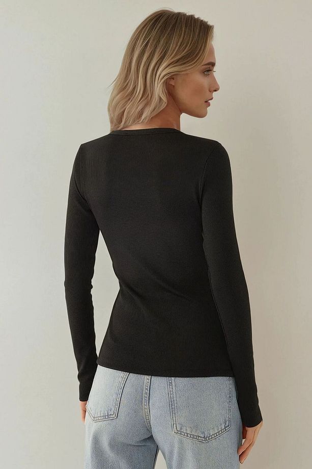 Slim Fit V Yaka Uzun Kol Örme Likralı Hırka - 4