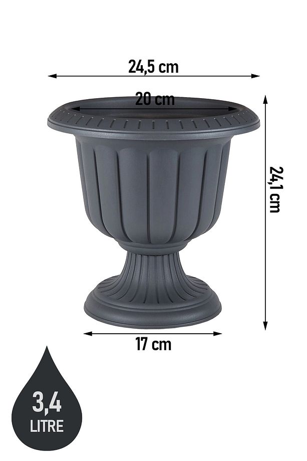 2 Adet Nergis Saksı Seti 3,4 Litre Plastik Ayaklı Çiçek Saksısı Set - 2