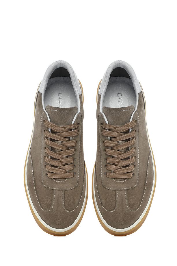 Erkek Bej Bağcıklı Süet Deri Sneaker 25SFD641910 - 7