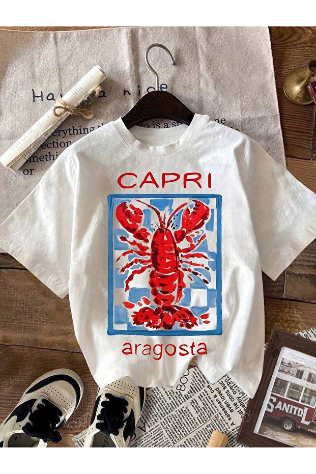 Oversize Cut Short Sleeve Printed T-Shirt