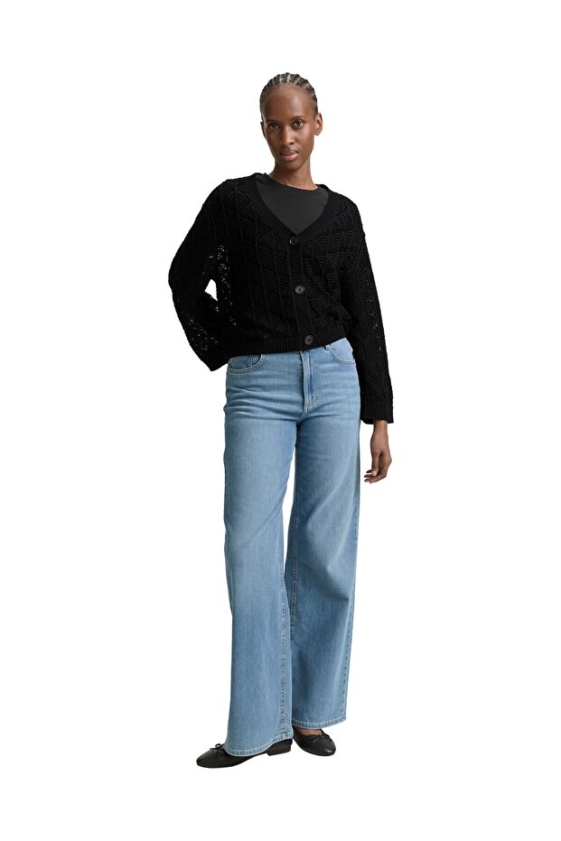 durchbrochene Strickjacke - 1