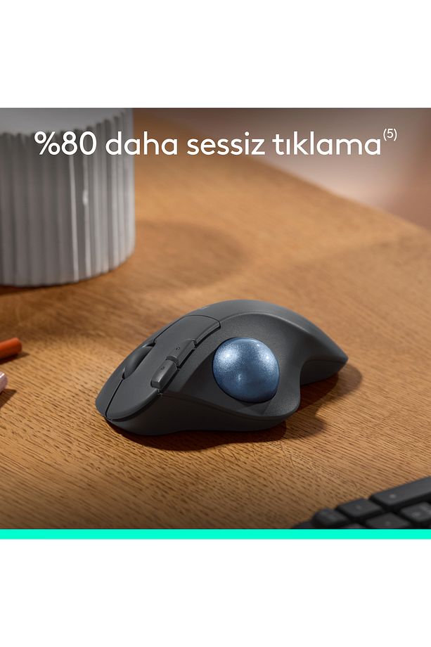 ERGO M575s Kablosuz Trackball Pc/Mac Için Ergonomik Mouse - Siyah - 8