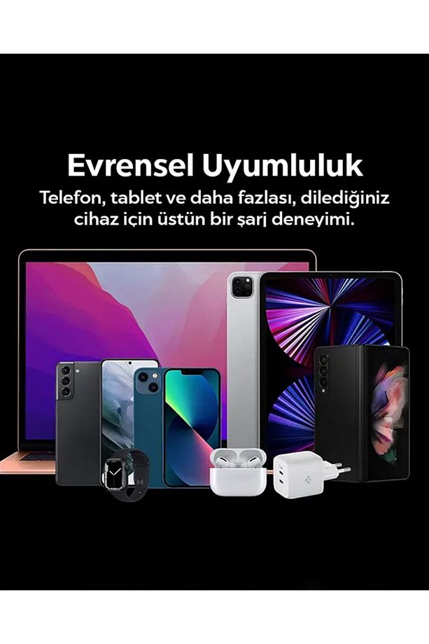 45W GaN USB-C 2 Port Mini Adaptör Samsung PPS 2.0 Destekli Hızlı Şarj Type-C PE2105 White - ACH03717 - 10