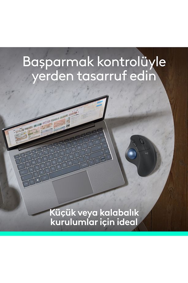 ERGO M575s Kablosuz Trackball Pc/Mac Için Ergonomik Mouse - Siyah - 9