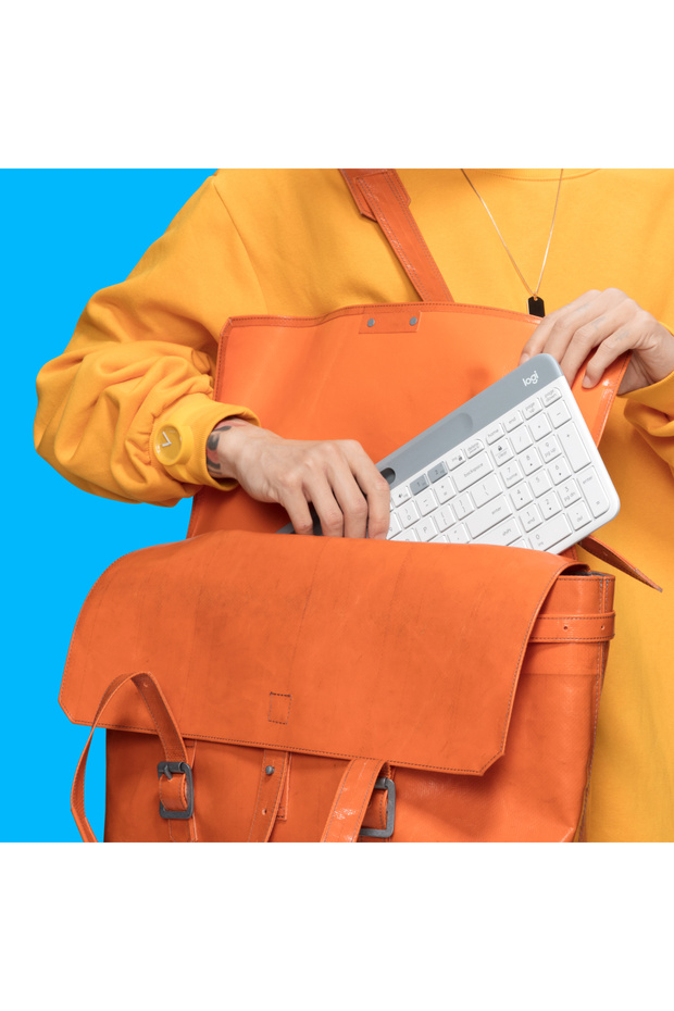 K580 Ultra İnce Çoklu Cihaz Özellikli Türkçe Bluetooth Klavye - Beyaz - 4